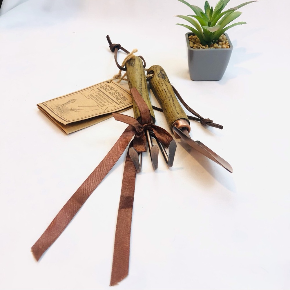 NWT Esschert Design Mini Copper Plated Garden Tool Set